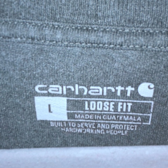 1/2 off week w ♥️ Carhartt Long Sleeve gray with spell out L - Picture 3 of 4
